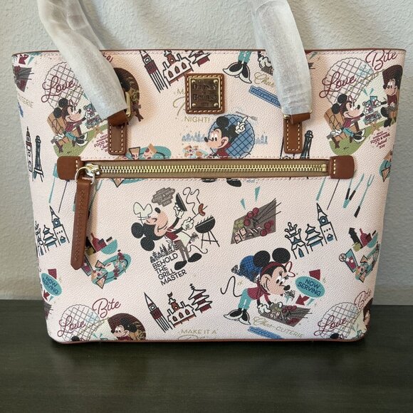 Disney Parks Mickey and Minnie Dooney & Bourke Tote Bag Epcot Food & Wine New